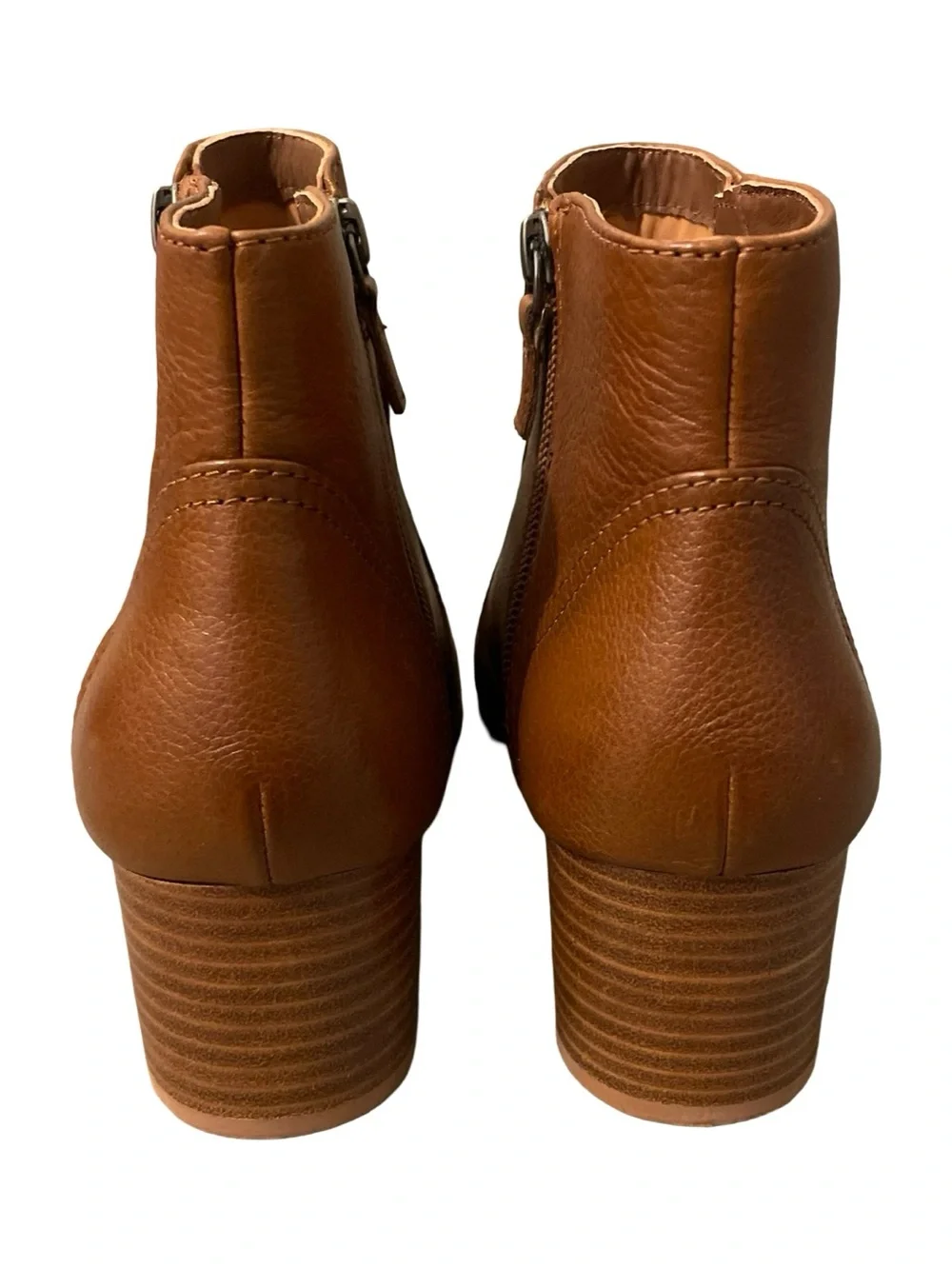 Johnston & Murphy Womens Trista Double-Zip Bootie Brown Boots Size 7.5